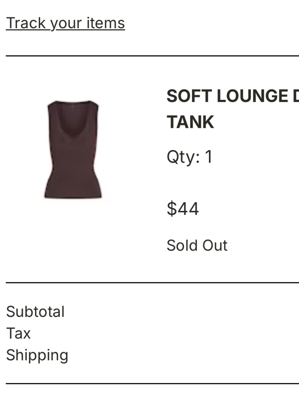SKIMS Soft Lounge Deep Plunge Tank - Chocolate Brown